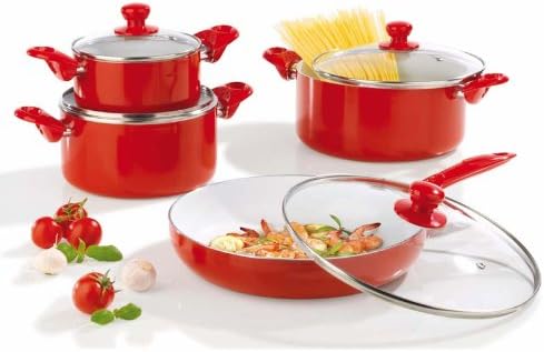 Ceramic Cooking and Frying Set Red