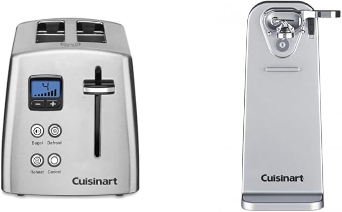 Cuisinart 2-Slice Metal Toaster &amp Electric Can Opener Bundle - CPT-415P1 &amp CCO-55