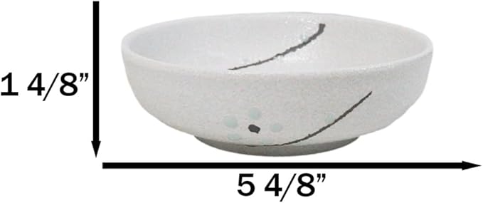 Ebros Gift Modern Yukino Hana Snow Flowers Ceramic Dinnerware Serveware Kitchenware Set Oriental Asian Restaurant Supply (Pack Of 5 Soup Salad Rice Shallow Bowls Deep Plates 10oz)