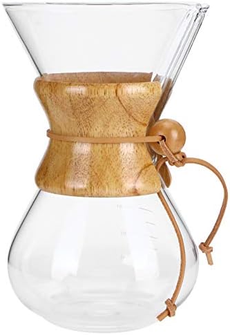 Atyhao Coffee Maker High-Temperature Glass Coffee Drip Brewing Pot with Stainless Steel Filter(600ml)