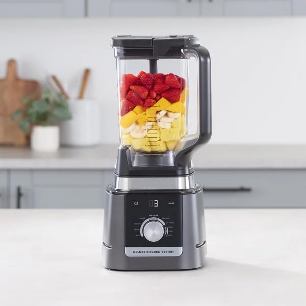 Niinja Deluxe Kitchen System 1600 Peak Watt Blender &amp Food Processor Combo 88 oz Pitcher 9 Cup Bowl 7 Auto-IQ Programs
