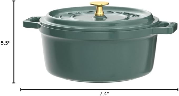 staub La Cocotte Round Z1025-988 Pico Cocotte Round Eucalyptus 5.5 inches (14 cm) Small Both Handed Casting Enameled Pot Induction Compatible Japanese Authentic Product with Serial Number