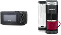 Commercial CHEF 0.6 Cubic Foot 600W Microwave Bundle with Keurig® K-Supreme Single Serve K-Cup Pod Coffee Maker Black