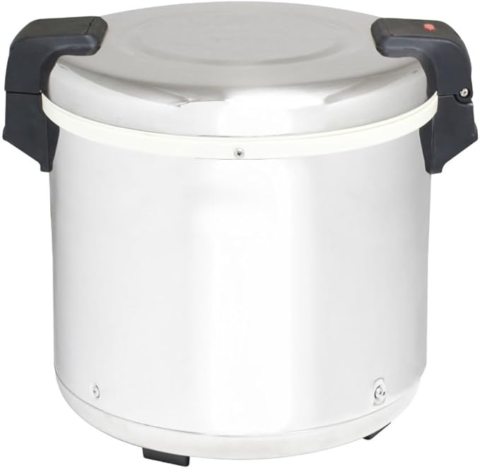 TrueCraftware- 50 Cup Electric Rice Warmer Stainless Steel Hinged Lid and Base- Keep Warm Makes Soups Stews Grains Hot Cereals for Commercial Rice Cooker and Warmer