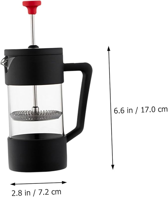 Heat-resistant Glass Manual Coffee Maker 350ml with Stainless Steel Filter Borosilicate Teapot for Home and Travel Brewing