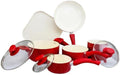 For 9-Piece Aluminum Nonstick Cookware Set in Red Speckle