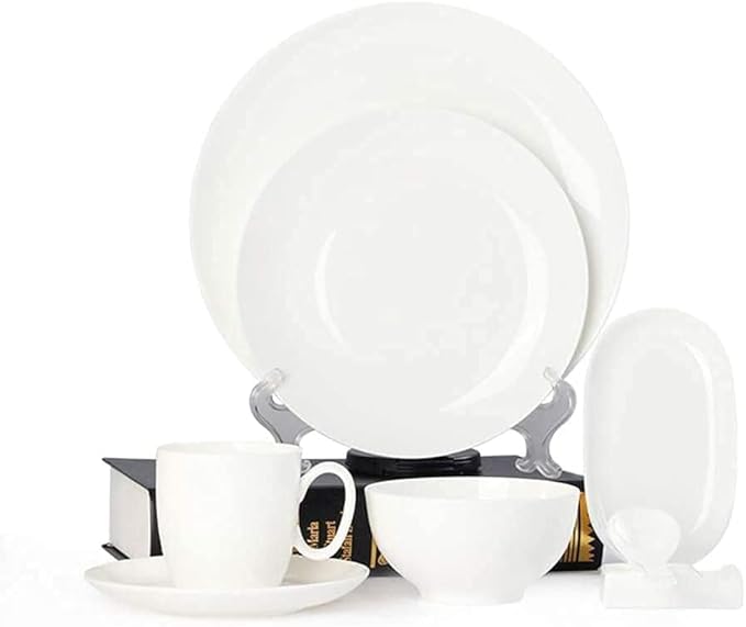 Dinner Set Dinnerware Set Tableware Set Dish Dinner Plates Dinner Set Dinner Service For1/2/4/10/16 PeopleWhite-128 PCS(White-16 PCS(2 Set)