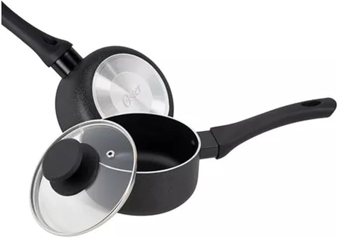 Oster Ashford 10 Piece Aluminum Nonstick Cookware Set in Black - MEGA-73076.10