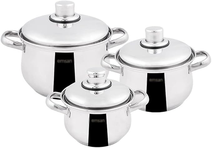 Cookware 6 Piece Stainless Steel Cookware Set With Induction Base With Glass Lid Kitchen Cookware (Color : A Size : See description)