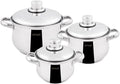 Cookware 6 Piece Stainless Steel Cookware Set With Induction Base With Glass Lid Kitchen Cookware (Color : A Size : See description)