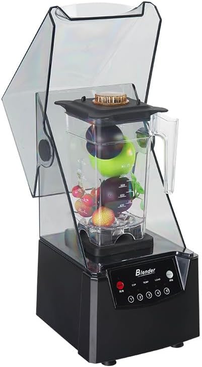 Blender Smoothie Maker Portable Blender with 5 Presets 2200W Glass Jug Blender Mixer with 6 Stainless Steel Ice Crusher Blades 17000 RPM Shredded Ice With Hood Soundproof Smoothie Blender for Kitc
