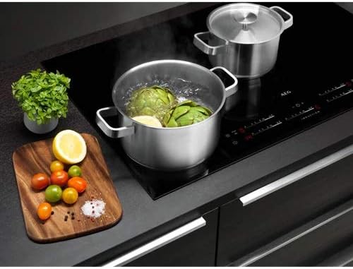 AEG 3pc (S) Pans Saucepans Set - Stainless Steel 24cm Frying Pan 16cm &amp 20cm Saucepans Induction Compatible
