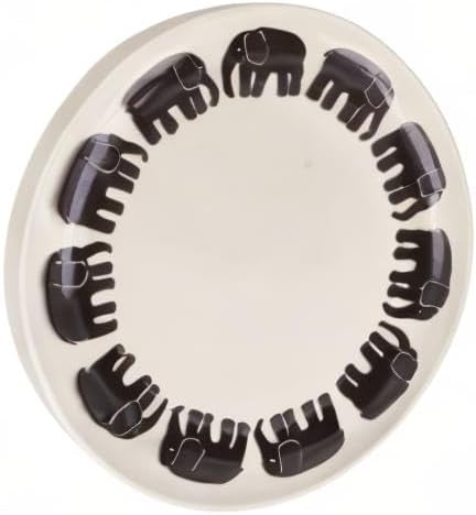 Finlayson FIN140-95 Elephanty Pattern Large Plate Pasta Plate Trio 3 Pieces Gift Dinnerware Set Diameter 8.5 inches (21.5 cm) Miscellaneous Goods Scandinavian Tableware Women's Present