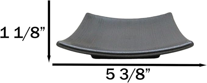Ebros Gift Iron Black Clay Underglaze Technique Tetsu Kesho Porcelain Dinnerware Kitchen Set Asian Japanese Restaurant Supply (Pack Of 5 Square Appetizer Dessert Salad Plates)