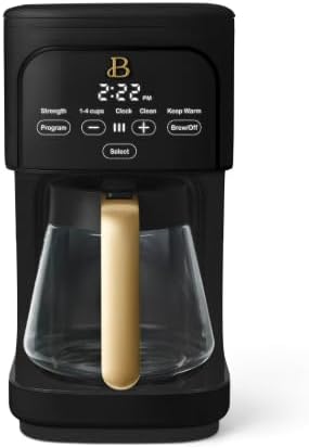 12-Cup Programmable Coffee Maker by Drew Barrymore Bold Strength Options Auto Shut-Off (Black Sesame)