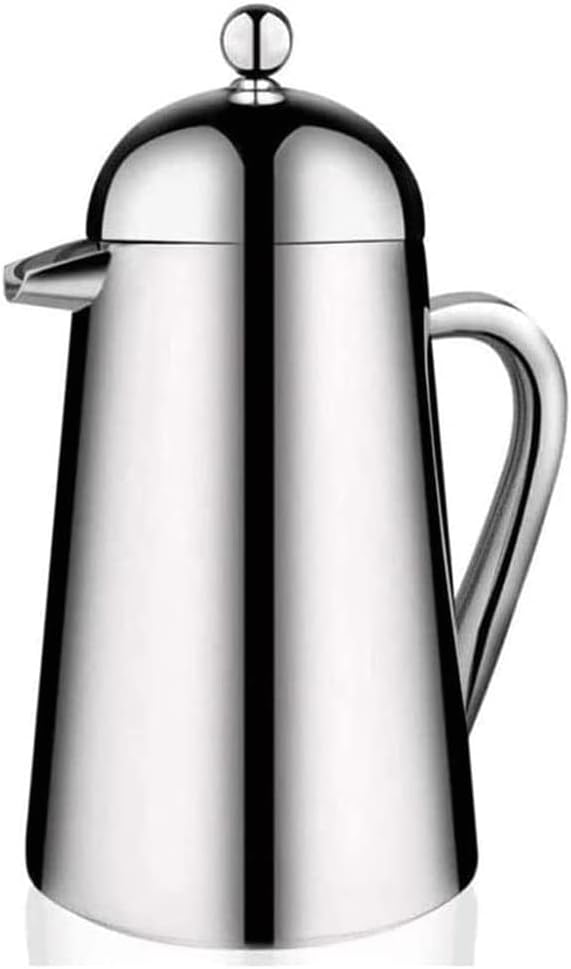 Press Coffee Maker Coffee Press CaffettiereCoffee Maker Large Coffee Maker - 304 Grade Stainless Steel Insulated Coffee Press with 2 Extra Screens 34oz Silver