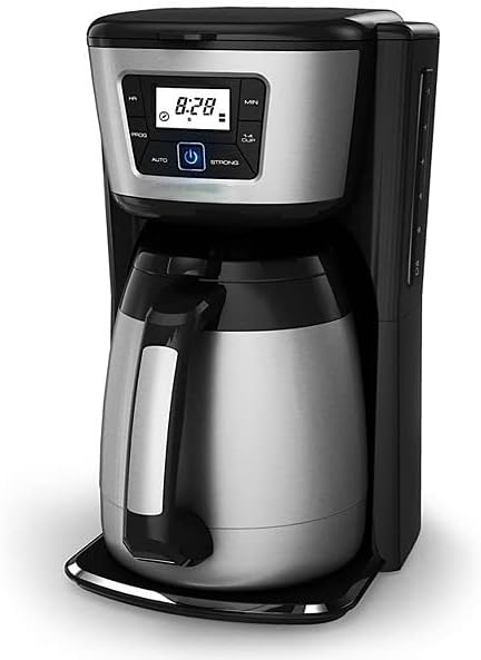 12-Cup Thermal Coffee Maker Customizable Brewing Options Evenstream Showerhead No-Drip Perfect Pour Spout Suitable for Kitchen Dining Room Etc Black