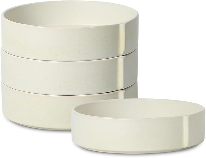 Stone Lain Bao 4-Piece Pasta Bowl Set Stoneware Beige