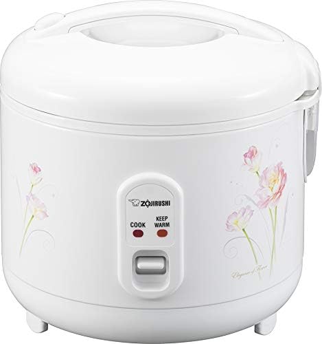 Zojirushi NS-ZCC10 Neuro Fuzzy Cooker 5.5-Cup uncooked rice / 1L White &amp NS-RPC10FJ Rice Cooker and Warmer 5.5-Cup (Uncooked) Tulip