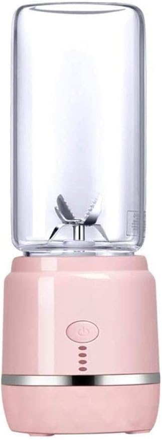 Electric Portable Juicer Blender Cup Household Fruit Mixer with Six Blades in 3D 400ml USB Rechargeable Juice Blender Secure Switch Electric Fruit Mixer(Pink)