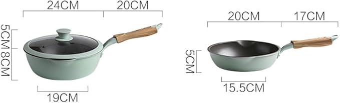 Cookware 4pcs Cooker Kitchen Non-Stick Frying Pan + Wok Cooking Cookware Set