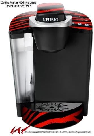 Decal Style Vinyl Skin compatible with Keurig K40 Elite Coffee Makers Zebra Red (COFFEE MAKER NOT INCLUDED)