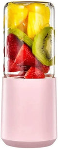 Portable Blender Personal Hand Smoothie Travel Blender Cup Fruit Mixer Rechargeable with USB Mini Blender for Fruit Juice Milk Shakes for Great Mixing (Color : Green) (Pink)