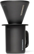 Corkcicle Pour Over Set - Pour Over Coffee Maker for Your Home - Triple-Insulated Stainless Steel Mug - BPA &amp Phthalate Free - With Non-Slip Silicone Base - Home Barista Set - Ceramic Slate