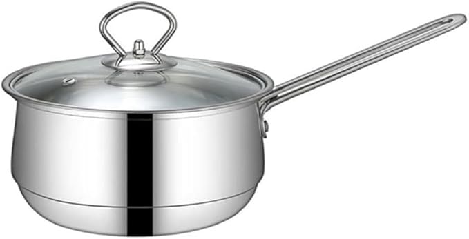 3-Piece Stainless Steel Cookware Set Non-Stick Frying Pan Soup Pot &amp Milk Pot Dishwasher Safe Induction &amp Gas Compatible
