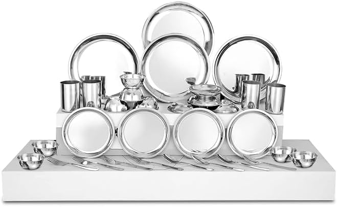 Stainless Steel Dinner Set 12 Pieces Dishwasher-Safe Easy to Clean (28 Pcs Set)
