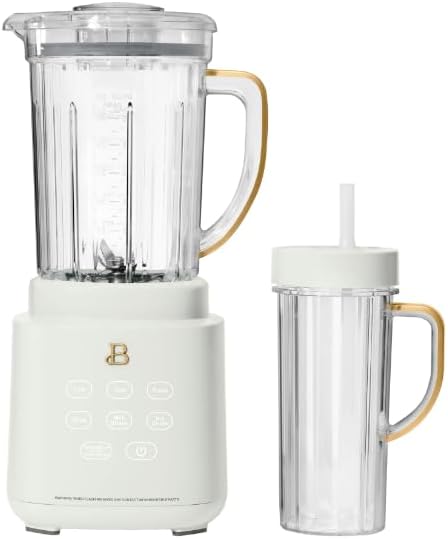 PowerExact Blender System Touch Activated 3 speeds &amp 4 pre-set Settings Performance With On The Go 20 oz Cup (White)