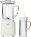 PowerExact Blender System Touch Activated 3 speeds &amp 4 pre-set Settings Performance With On The Go 20 oz Cup (White)