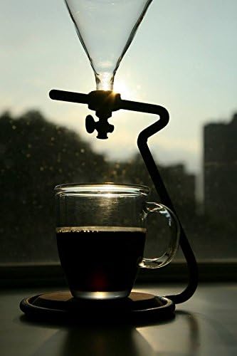 Biduhaev GUT! Coffee Stand - Deluxe Hot or Cold Brew Coffee Dripper/Maker - Copper Maple Handmade Glass 520ml