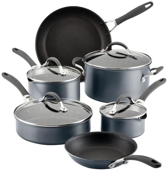 For A1 Series 10-Piece Aluminum Nonstick Cookware Set in Graphite