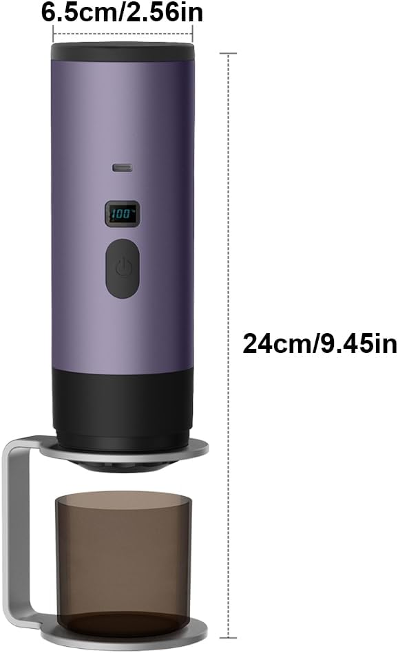 Portable Coffee Maker Espresso Machine Travel Espresso Maker USB-C ChargingHeating Pump Press Coffee Maker Electric Capsule Coffee Machine for RVCar Hiking Camping Office