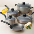 9 Pieces Nonstick Pots &amp Pans Cookware Set Kitchen Kitchenware Cooking NEW (Champagne) (80143/074)