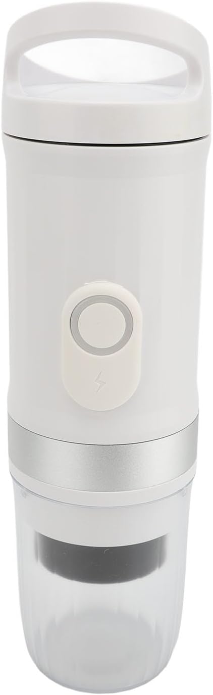 YUYTE Portable Electric Coffee Machine Car Coffee Maker Self Heating Convenient Handle Travel Coffee Maker for Camping Car RV Office (White)
