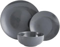 Stoneware Dinnerware Set 12 Pieces - Cream (Grey)