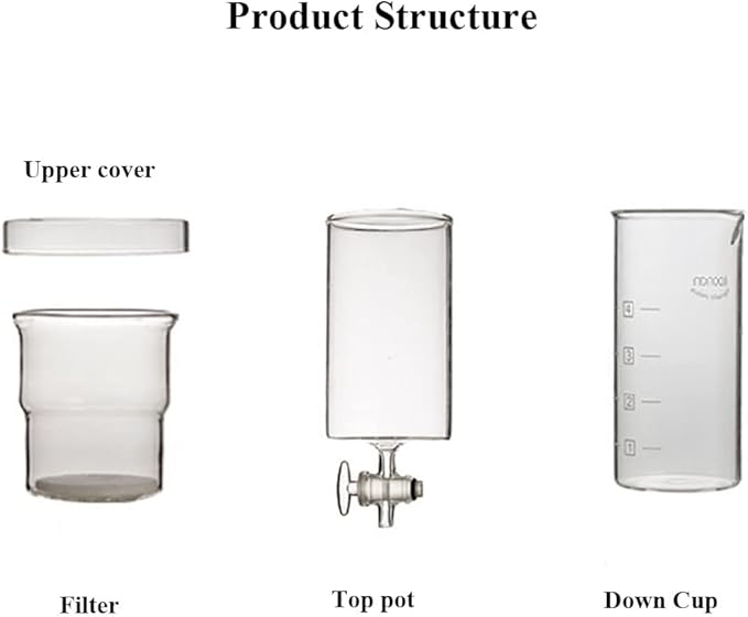 Cold Brew Coffee MakerCold Drip Coffee Machine with Adjustable Drip FilterGlass Cold Brew Coffee Tower Iced Coffee Brewer for Home and Office