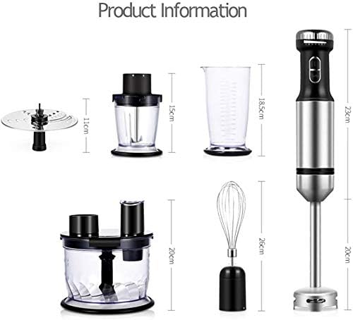 800W Hand Immersion Blender 4-in-1 Hand Blender with 7-Speed + Turbo 304 Stainless Steel Stick Blender Mixing Cup Food Chopper Whisk Attachment for Smoothies Puree Baby Food BPA-Free