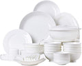 Ceramics Dinnerware Set with 48-PieceBowl/Stockpot/Dish/Spoon|Bone China Dinner SetsPorcelain Combination Set Pure White