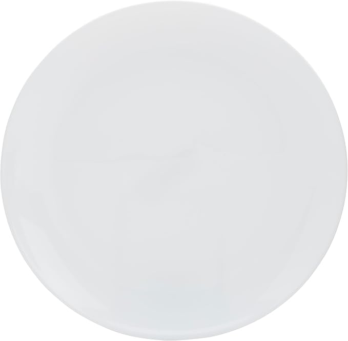Tabletops Gallery Kitchen Dinnerware Set Microwave Dishwasher Safe Plates Bowls Service for 4-12 Piece Coupe Opal Glass Dinnerware Set White