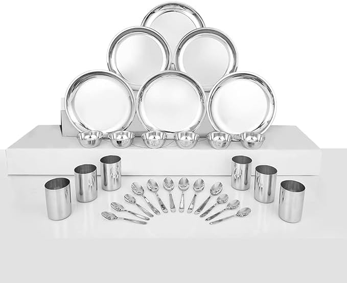 Stainless Steel Dinner Set 12 Pieces Dishwasher-Safe Easy to Clean (30 Pcs Set)