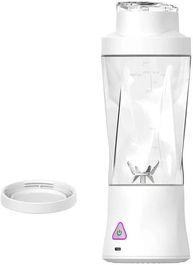 Portable Blender with 700ml Capacity Rechargeable Personal Juicer Cup with Type-C Charging LED Indicator Mini Enjoy Cup Gray (white)