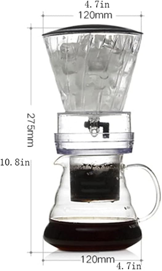 Beverage Equipment Modern Coffee MakerCold Brew Coffee Maker with Adjustable Free Dripper FilterHome Office Heat-Resistant Glass Bottom Pot Siphon Coffee Maker