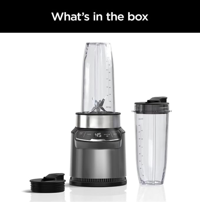 Niinja Nutri Blender Pro with Auto iQ Personal Blender 1100 W Single Server 2 cups 32 oz. Easy Cleanup (model CL 401 A)