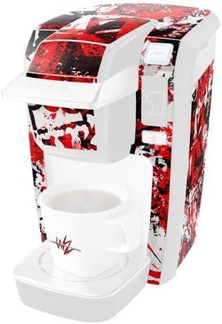 Decal Style Vinyl Skin compatible with Keurig K10 / K15 Mini Plus Coffee Makers Red Graffiti (COFFEE MAKER NOT INCLUDED)