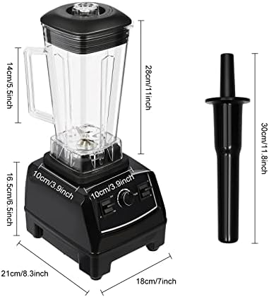 2200W Commercial Blender with 2L Capacity - High-Speed Smoothie Maker Professional Countertop Blender for Ice Crushing Chopping Grinding &amp Blending Soundproof Cover Included