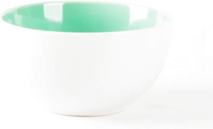 Stoneware Coupe Shape 16pc Dinnerware Set Outside White + Inside Teal