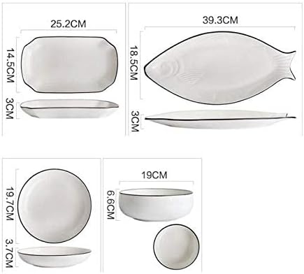 Dinnerware Sets Dish SetDurable Reactive Glaze PlatesDishesBowlsGift Idea for Any Occasion (D One Size)